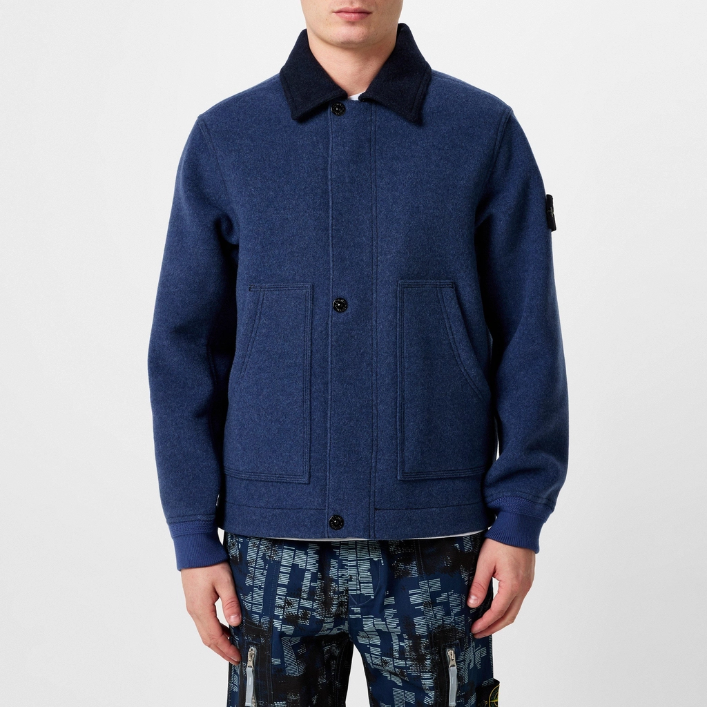 Stone Island Garment Dyed Double Weave Jacket - Royal V0027
